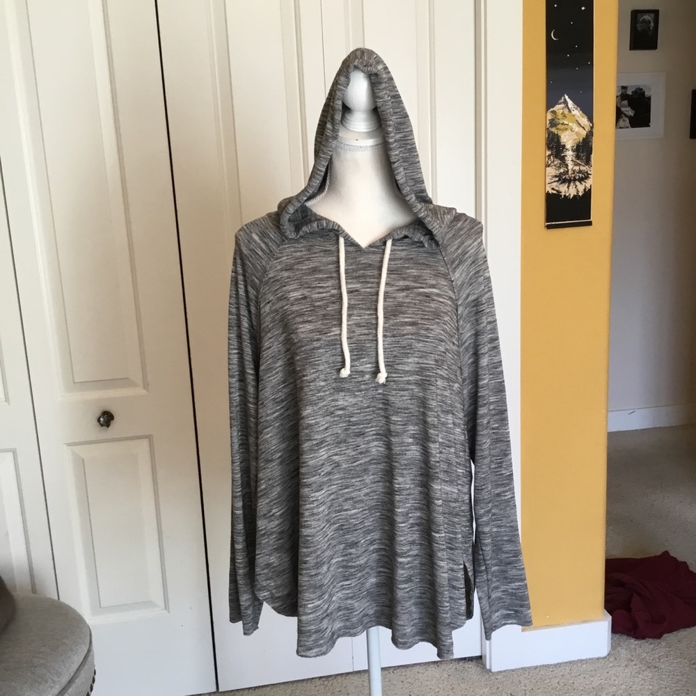 Mossimo raw edge, split seam , hooded sweatshirt